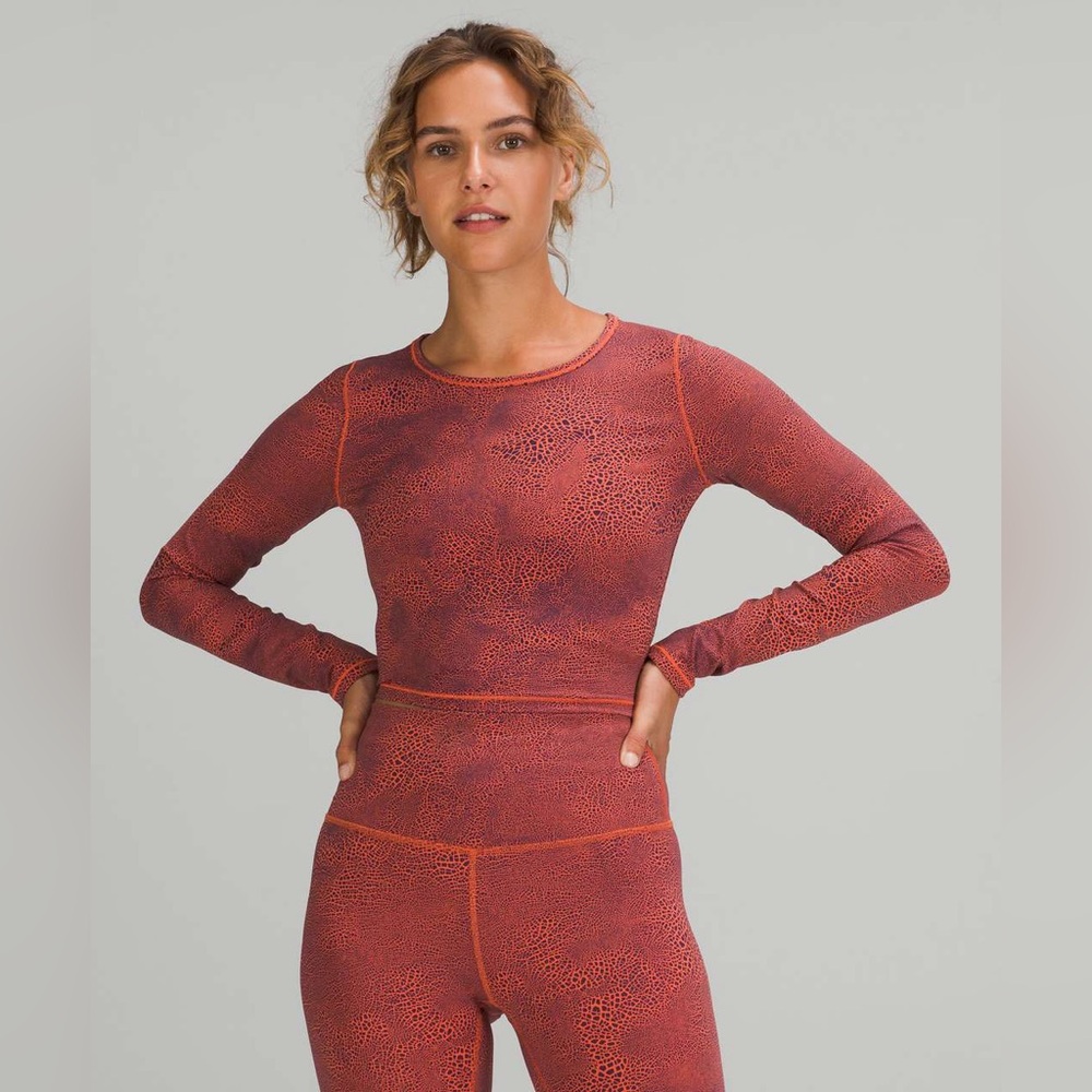 Lululemon Wunder Train Cropped Long Sleeve Shirt